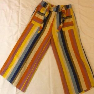Classy Multicolor flare linen pants